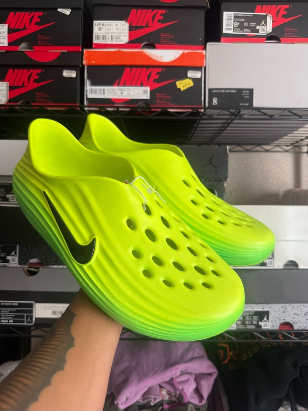Nike ReactX Rejuven8 Green Strike/Black-Volt HV5060-300 Slip On Men's Size 16